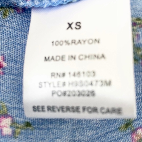 Hippie Rose Floral Print Top Size XSmall - Picture 7 of 9